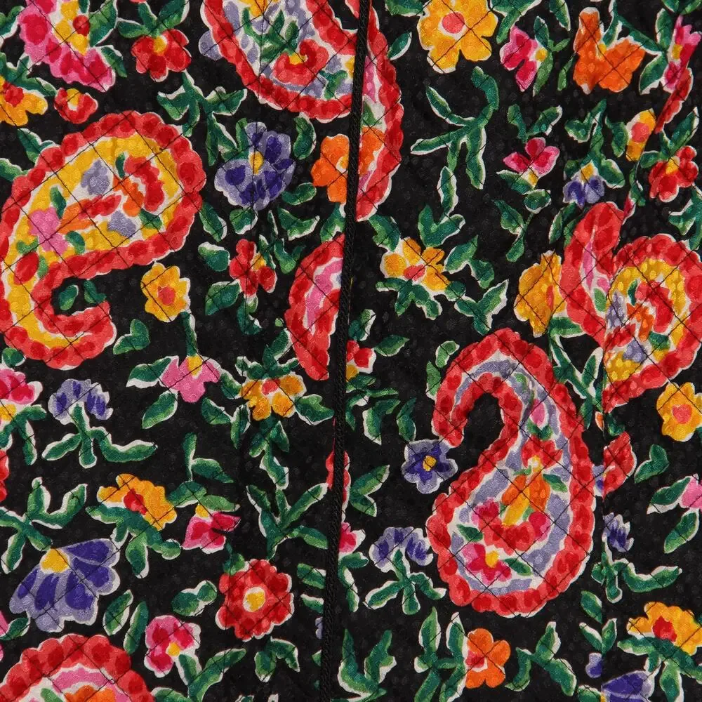 Vintage Maggy London Silk Quilted Floral Paisley Blazer Jacket Size 12